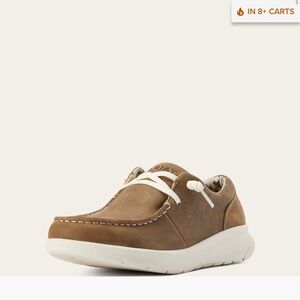 Ariat Tan Loafers with White Accents